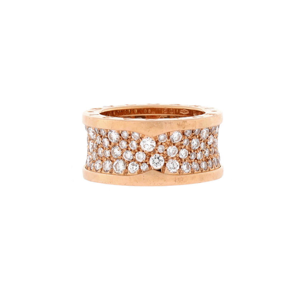 B.Zero1 Ring 18K Rose Gold with Pave Diamonds