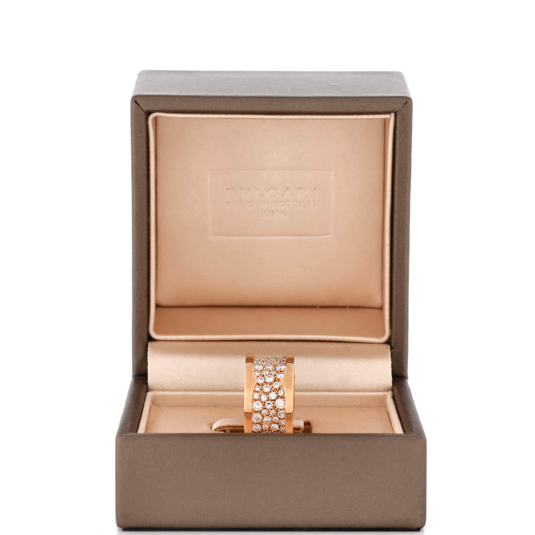 B.Zero1 Ring 18K Rose Gold with Pave Diamonds
