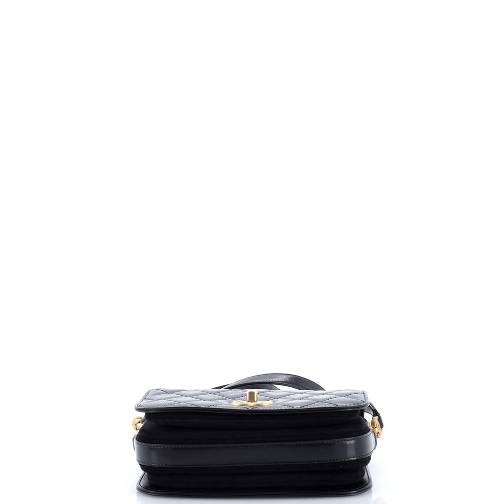 My Sweet CC Full Flap Messenger Bag Quilted Shiny Calfskin with Suede Mini