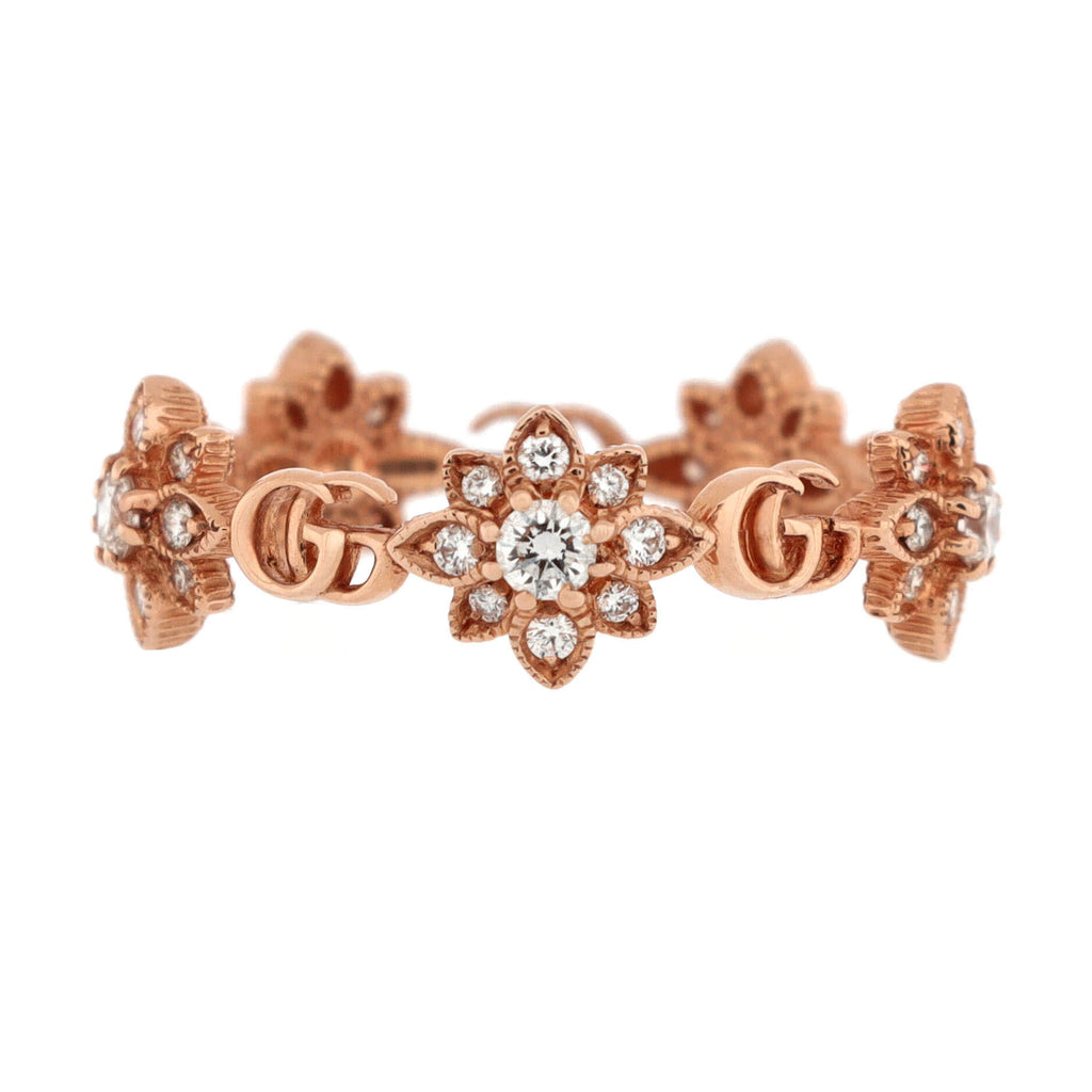 GG Flora Ring 18K Rose Gold with Diamonds