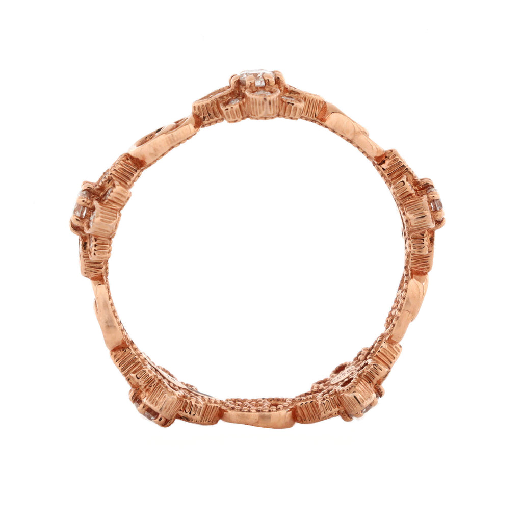 GG Flora Ring 18K Rose Gold with Diamonds