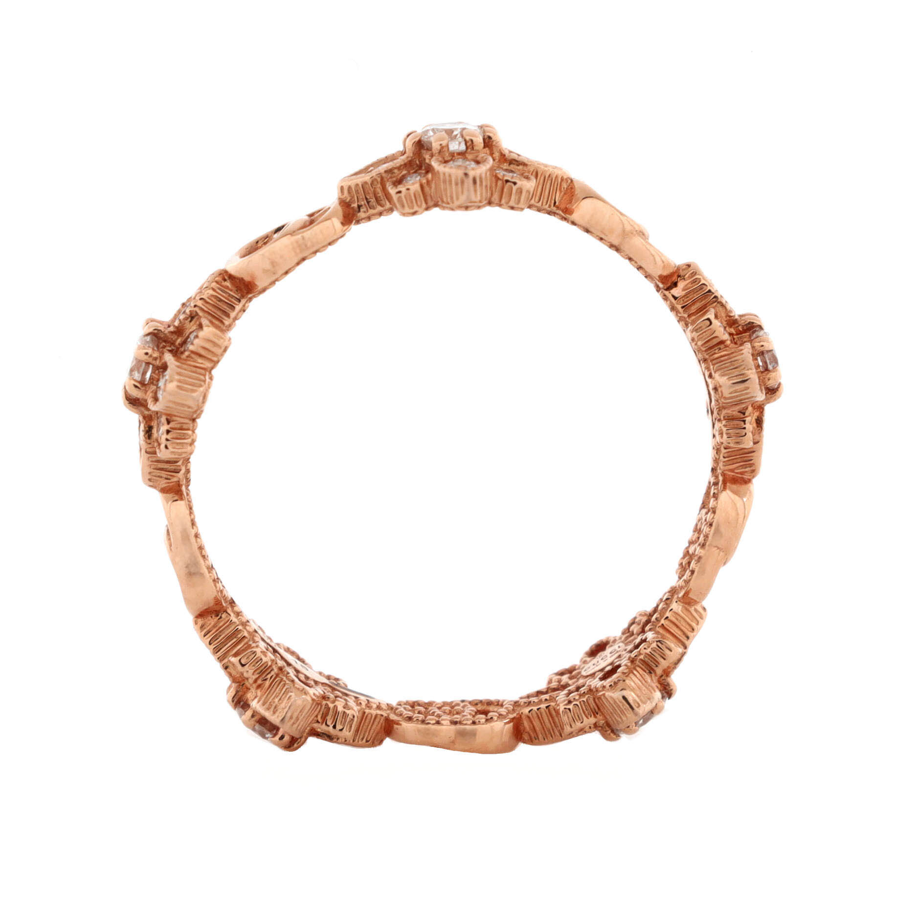 GG Flora Ring 18K Rose Gold with Diamonds