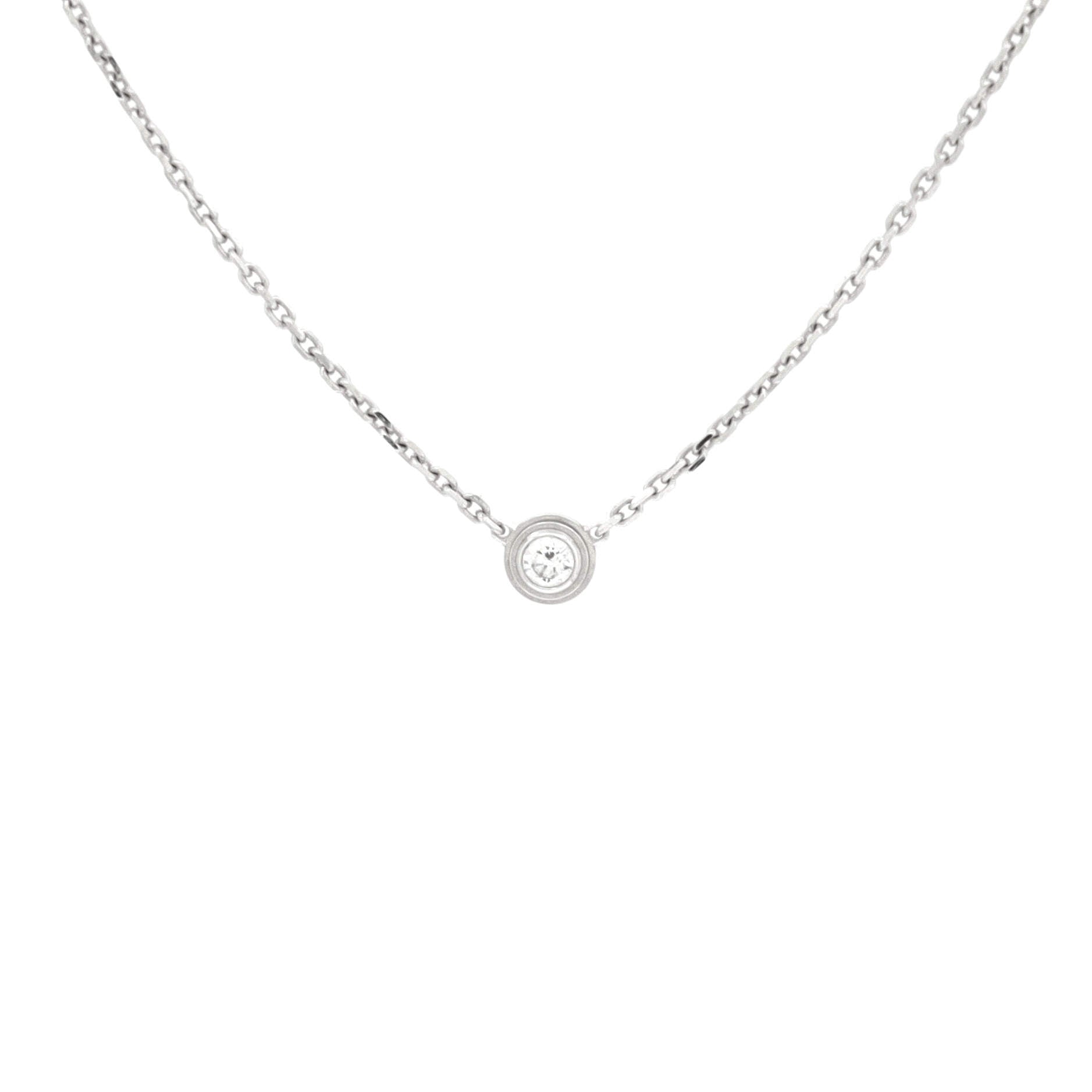 D'Amour Pendant Necklace 18K White Gold and Diamond XS