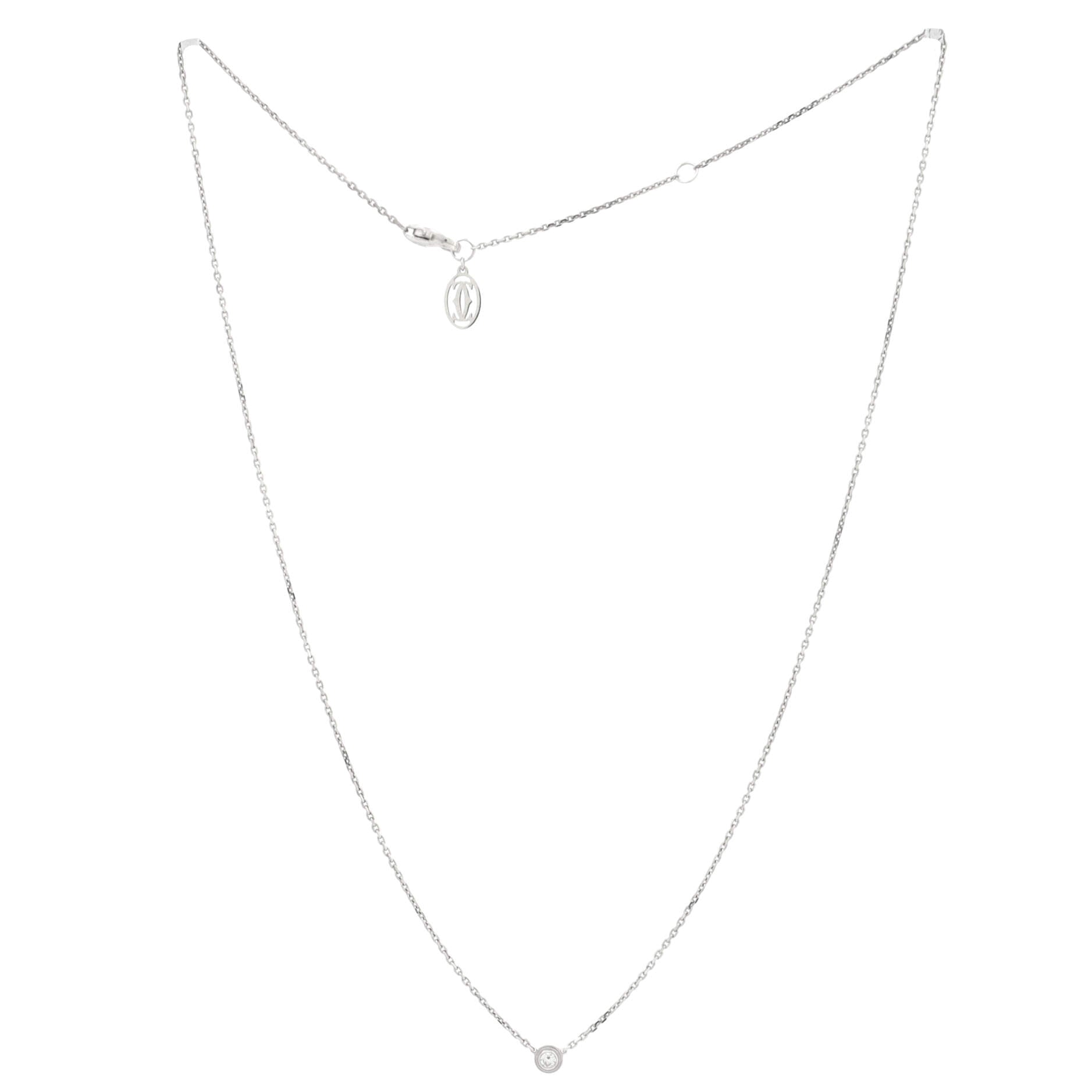 D'Amour Pendant Necklace 18K White Gold and Diamond XS