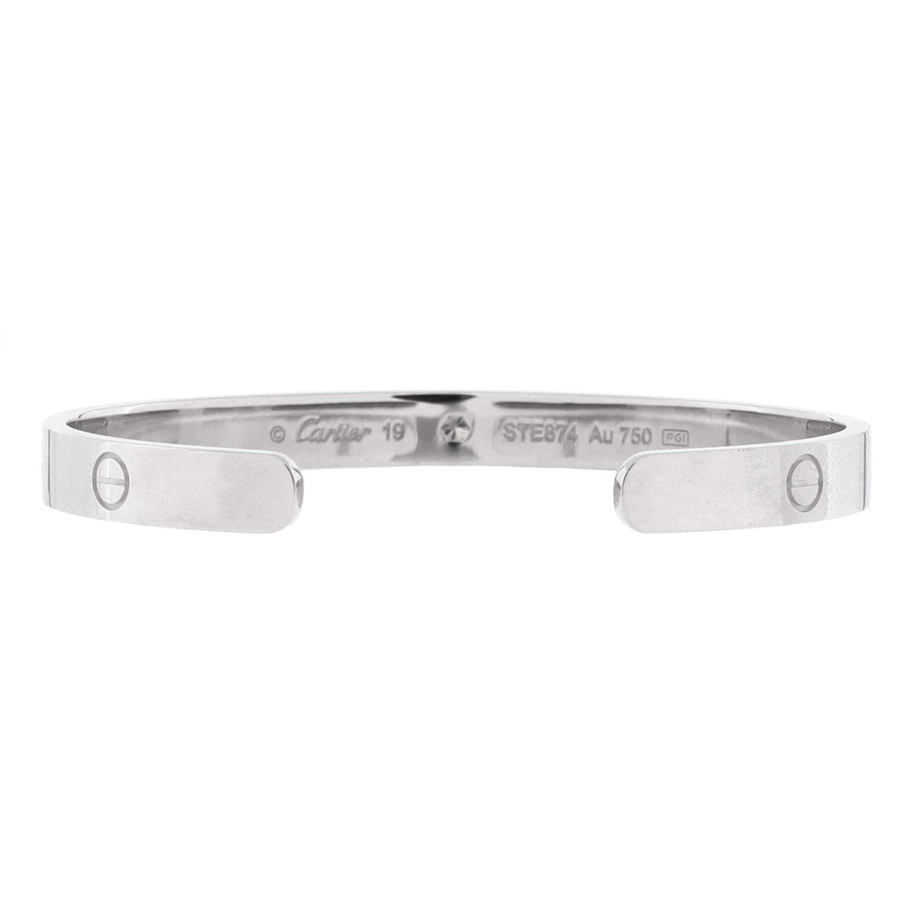 Love 1 Diamond Cuff Bracelet 18K White Gold with Diamond