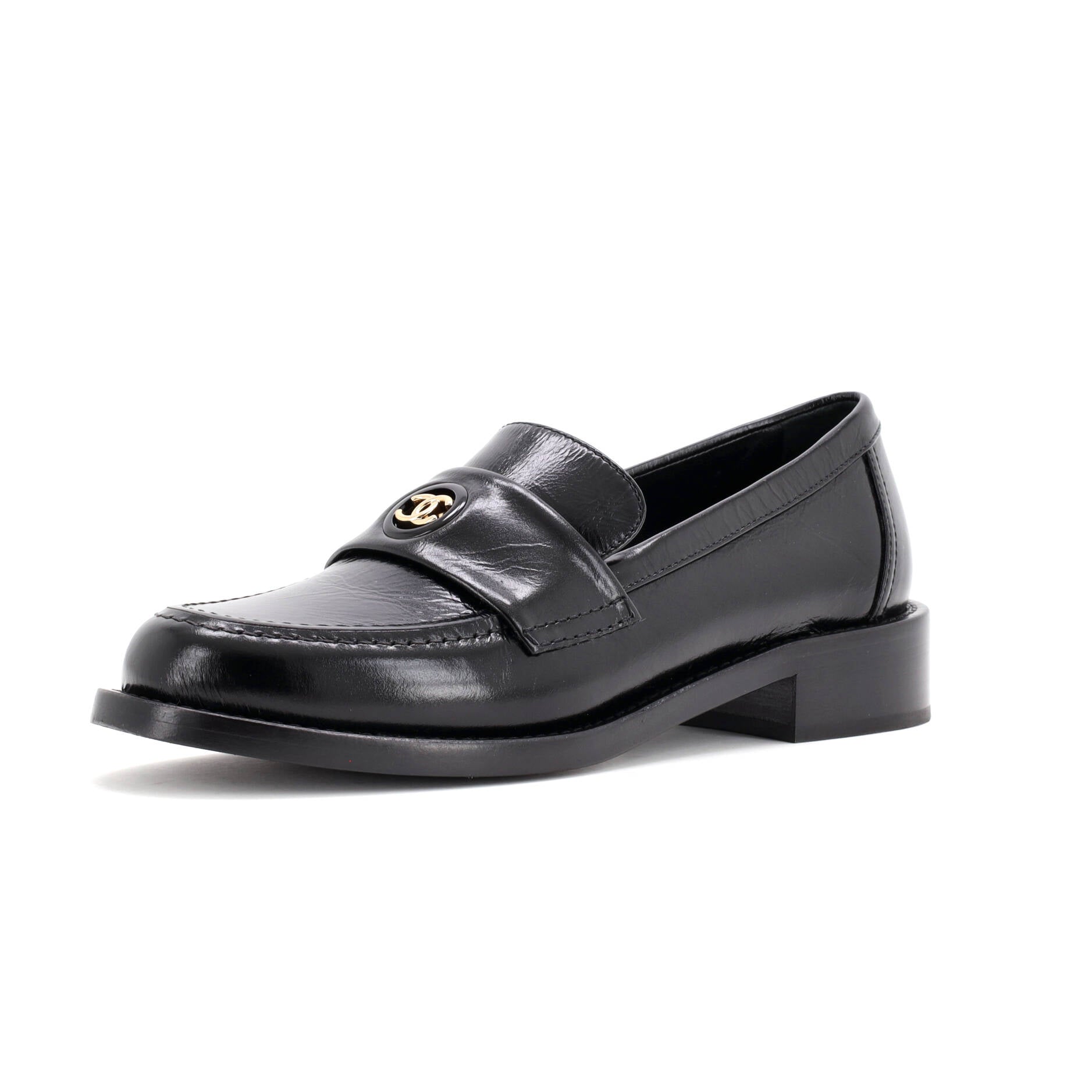 Women's CC Button Cutout Loafers Leather