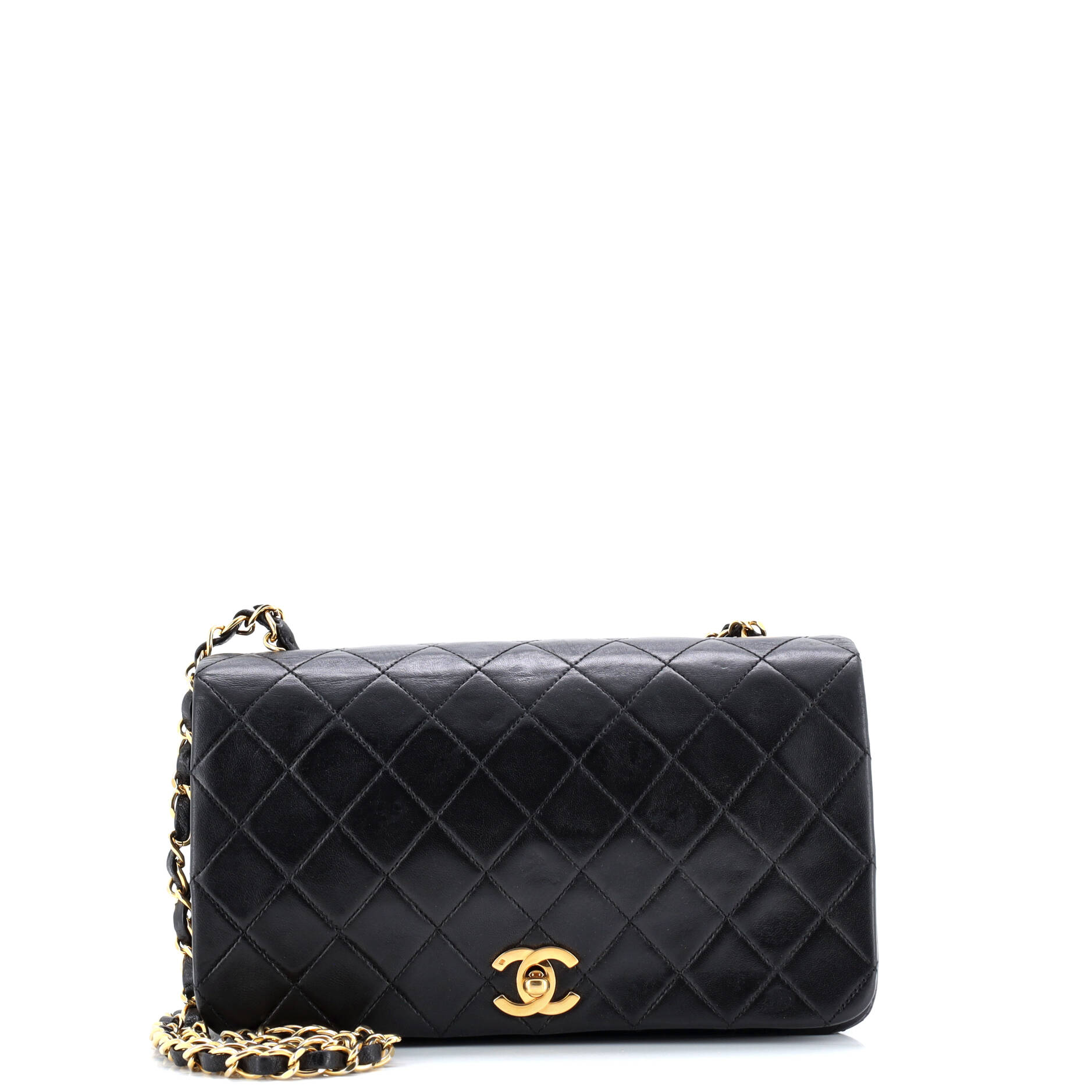 Vintage Full Flap Bag Quilted Lambskin Medium