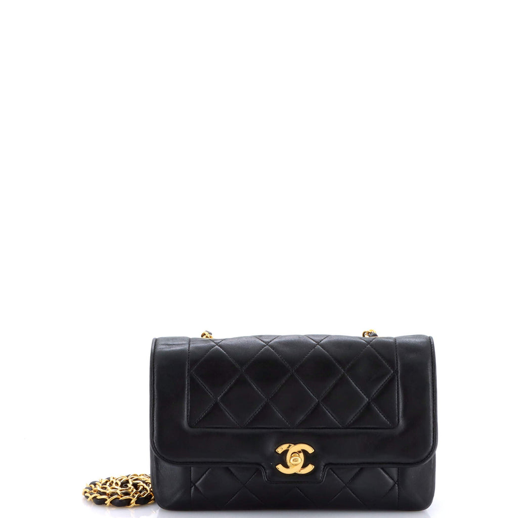 Vintage CC Chain Flap Bag Quilted Lambskin Small