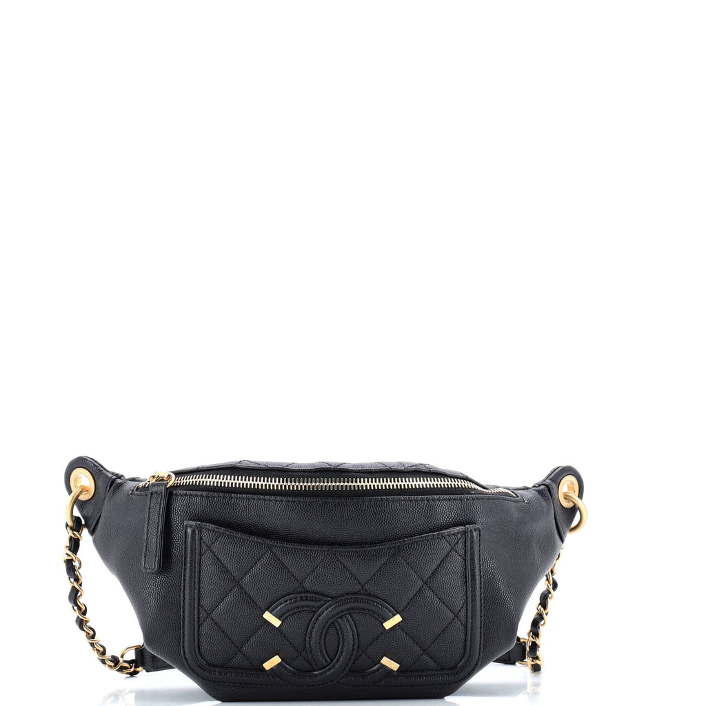 Filigree Waist Bag Quilted Caviar