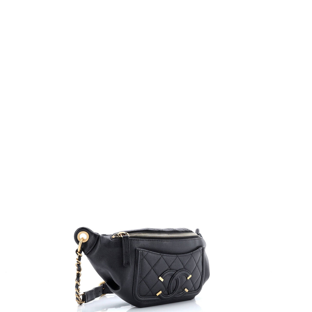 Filigree Waist Bag Quilted Caviar