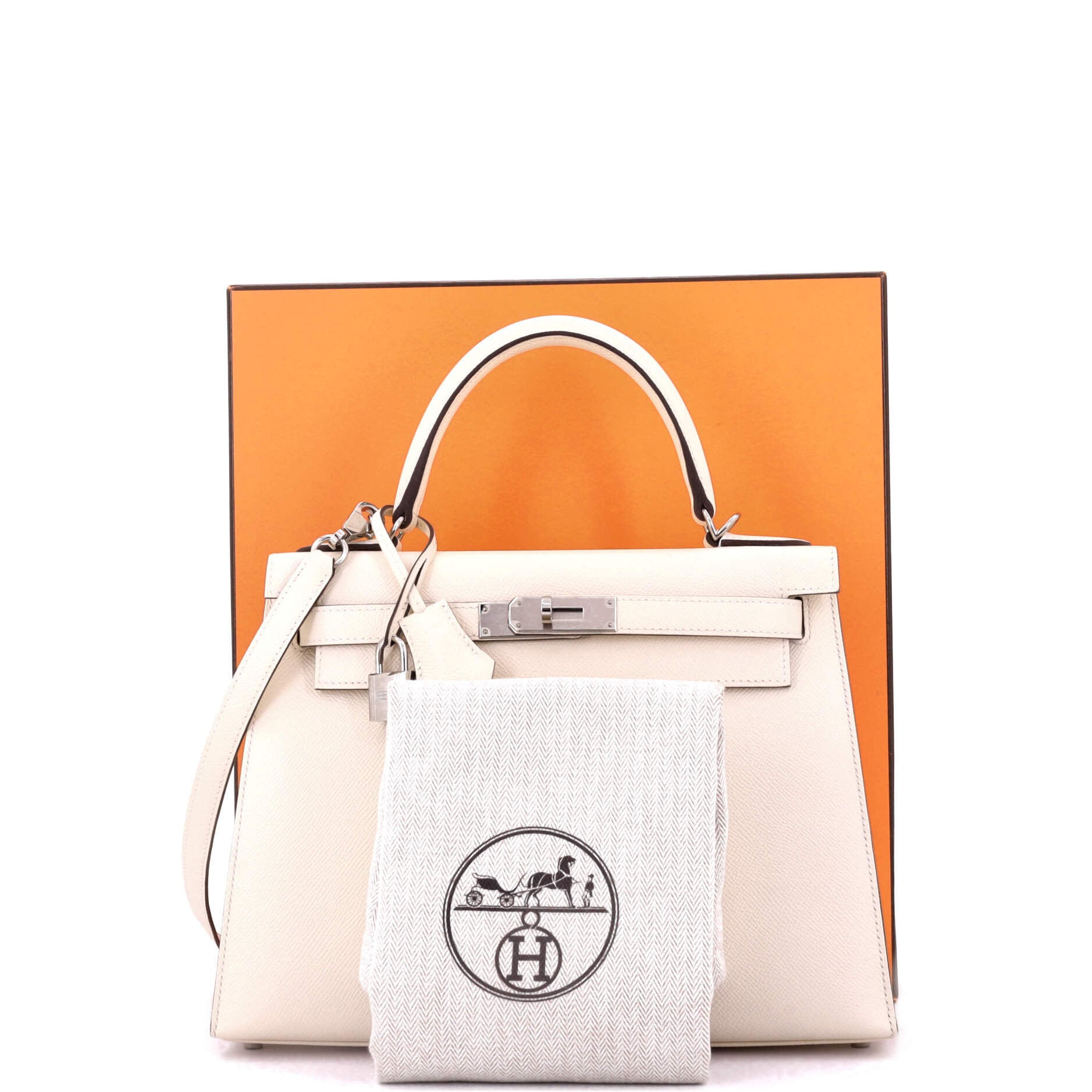 Kelly Handbag Light Epsom with Palladium Hardware 28