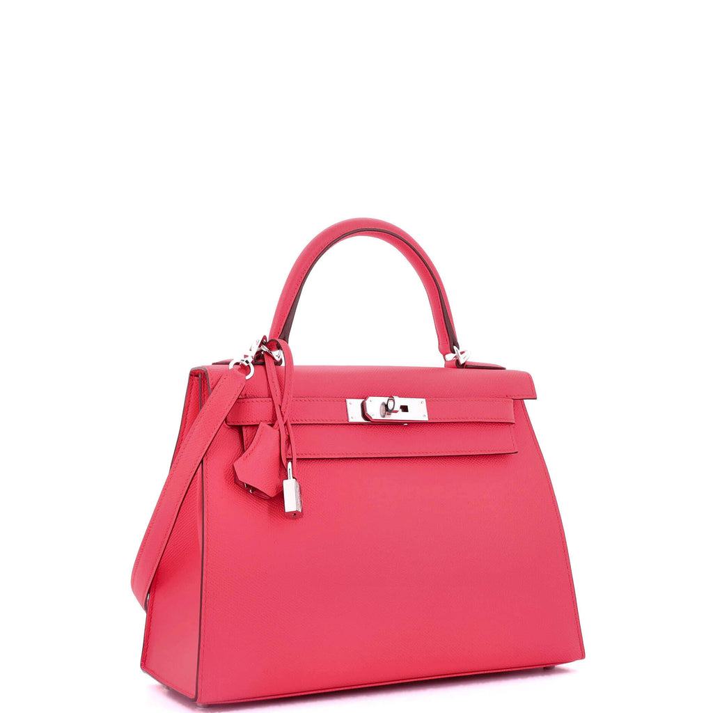 Kelly Handbag Rose Extreme Epsom with Palladium Hardware 28