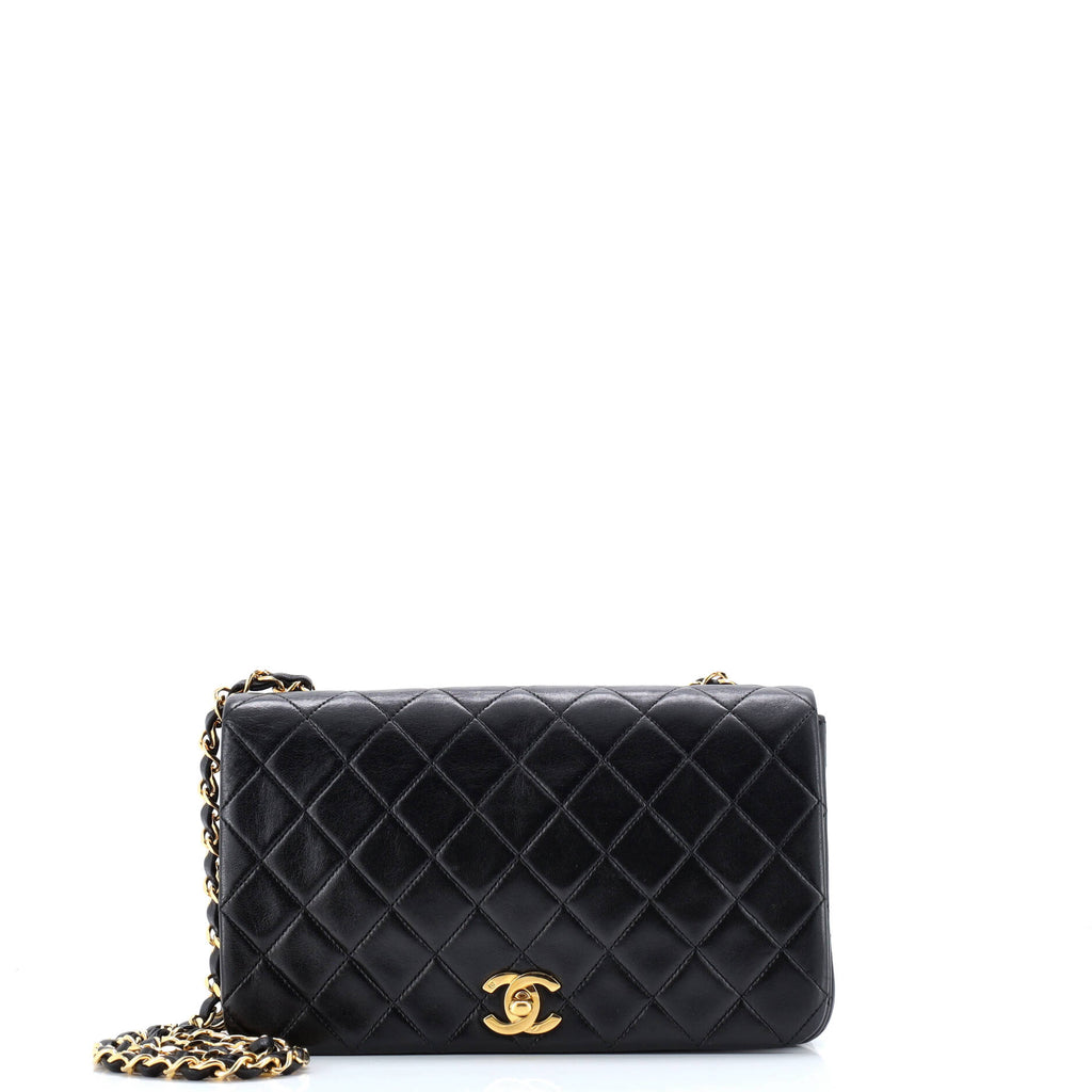 Vintage Full Flap Bag Quilted Lambskin Medium