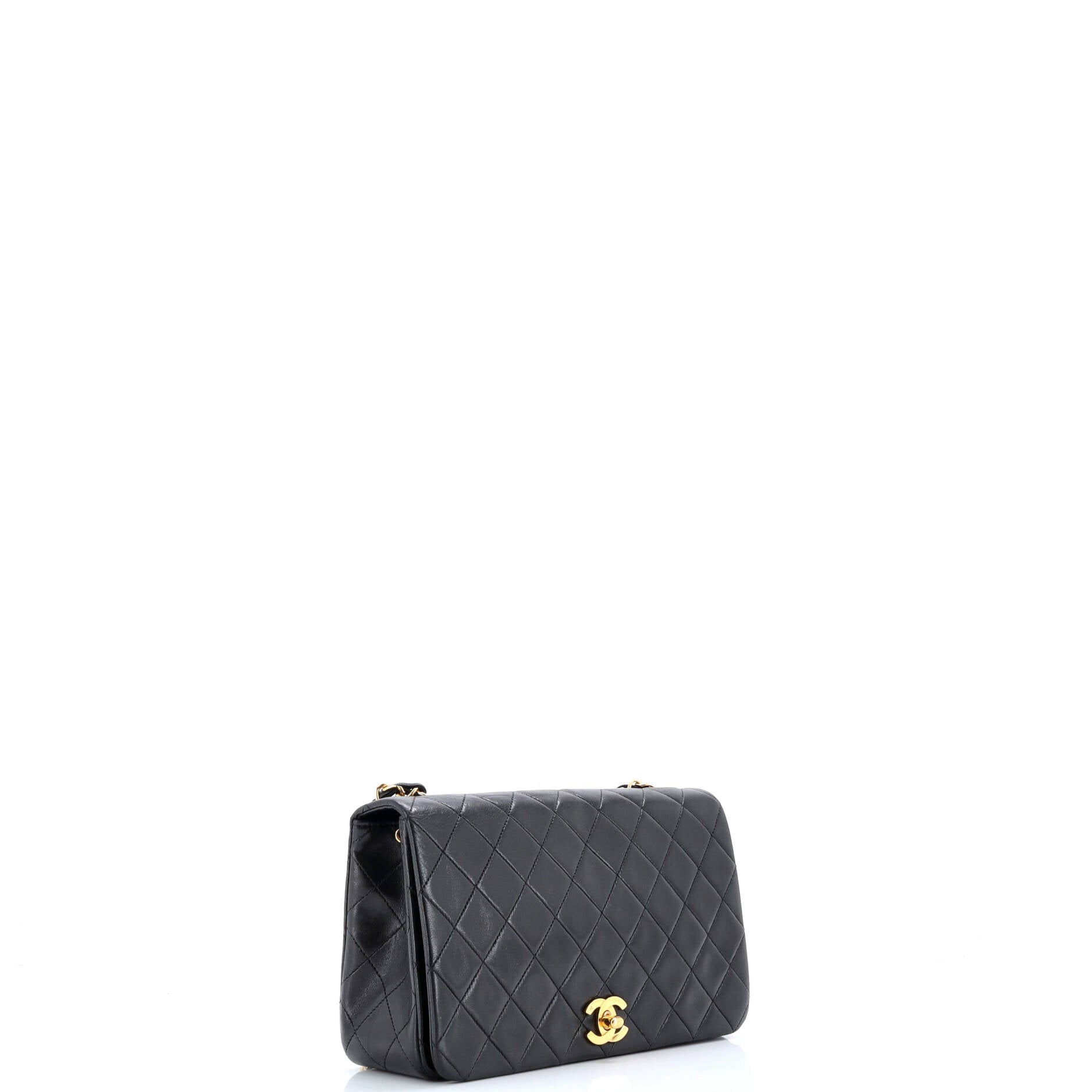 Vintage Full Flap Bag Quilted Lambskin Medium