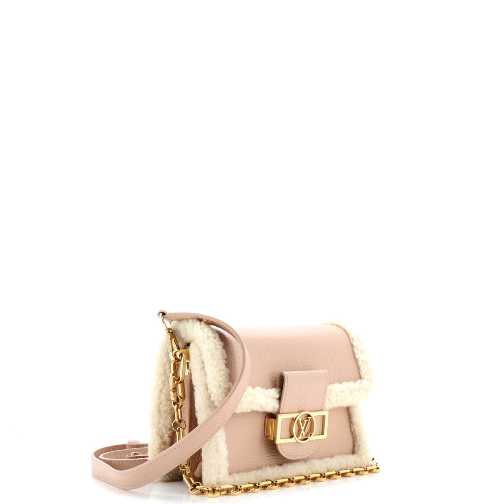Dauphine Shoulder Bag Leather with Shearling Mini