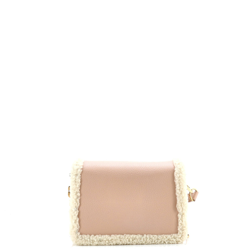 Dauphine Shoulder Bag Leather with Shearling Mini