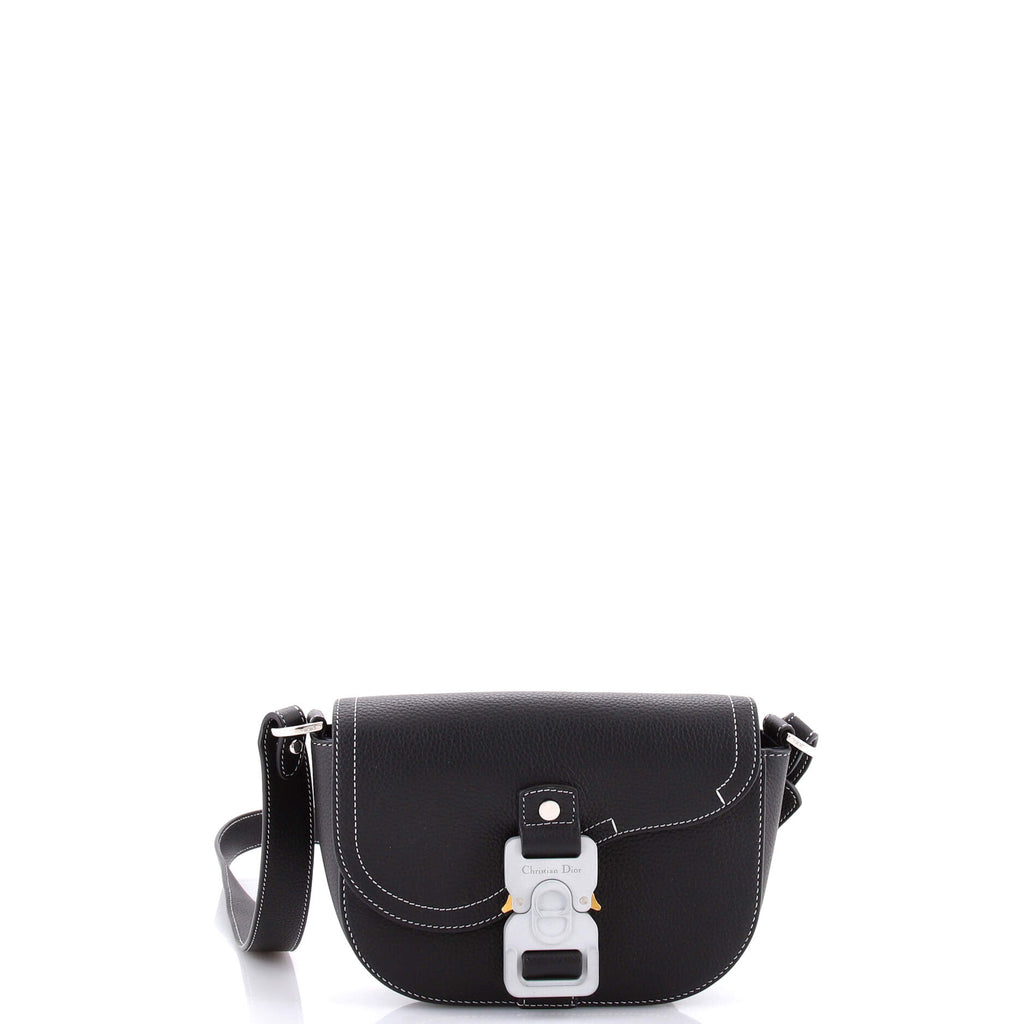Saddle Buckle Flap Messenger Bag Leather Mini