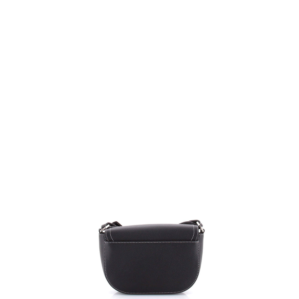 Saddle Buckle Flap Messenger Bag Leather Mini