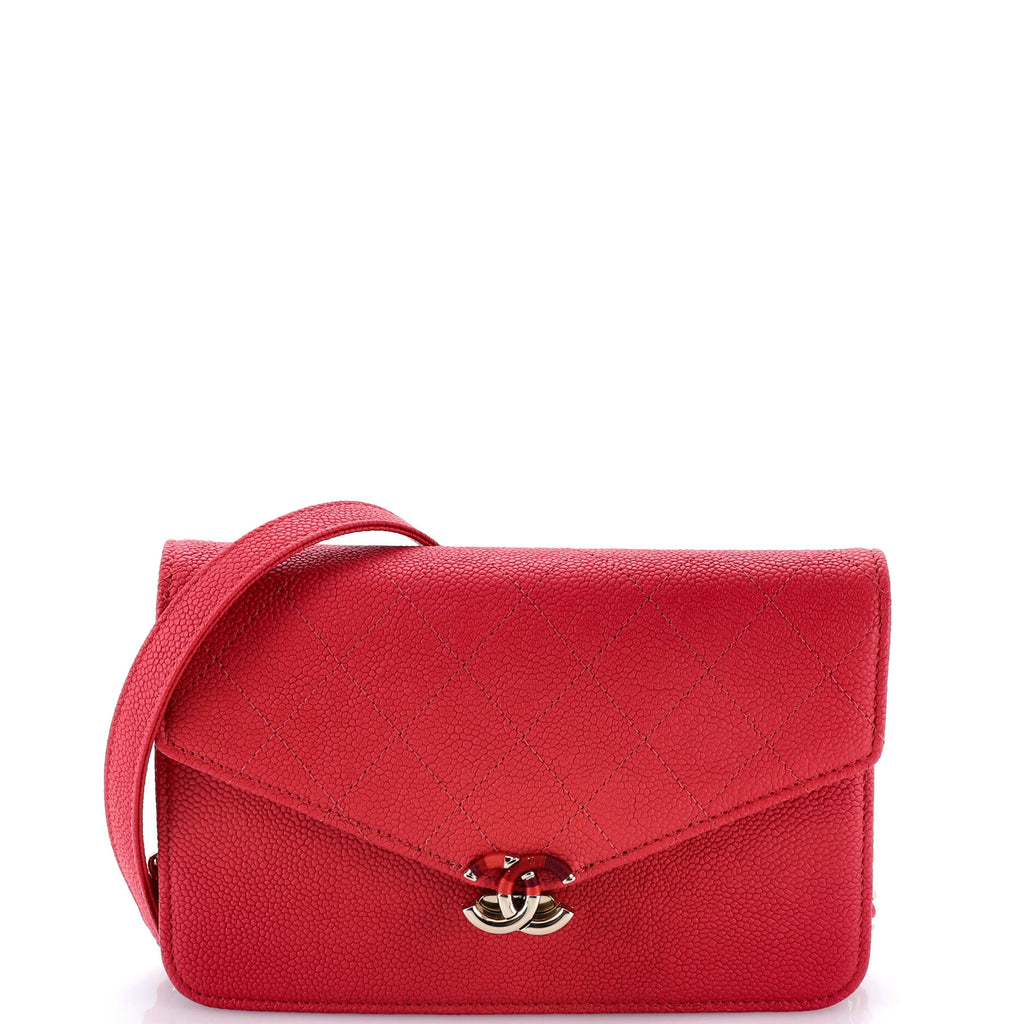Thread Around Wallet on Chain Quilted Caviar