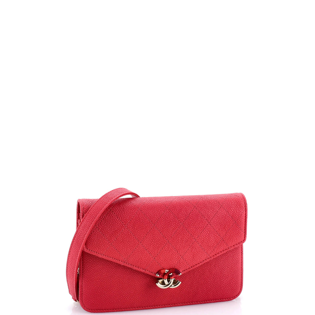 Thread Around Wallet on Chain Quilted Caviar