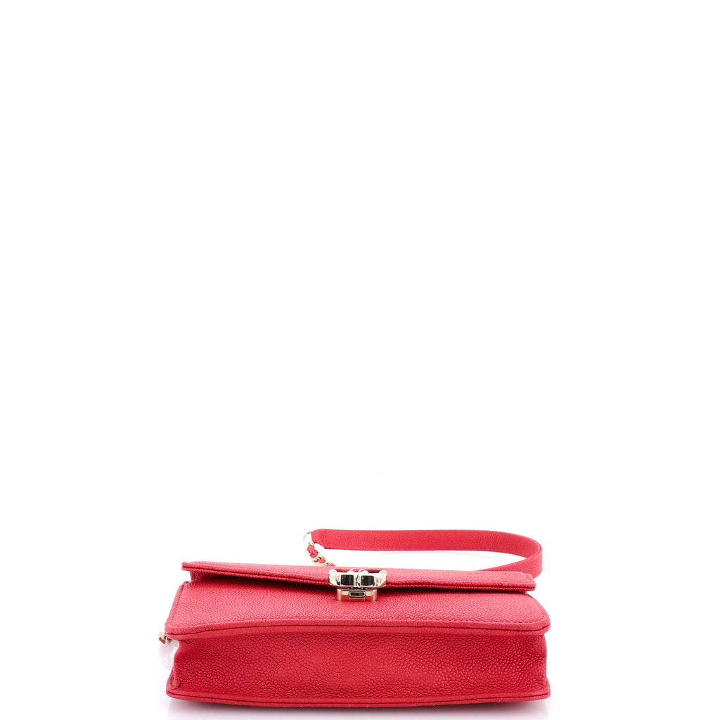 Thread Around Wallet on Chain Quilted Caviar