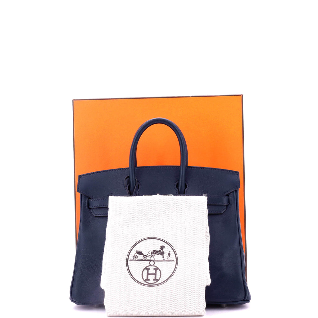 Birkin Handbag Bleu Nuit Swift with Palladium Hardware 25