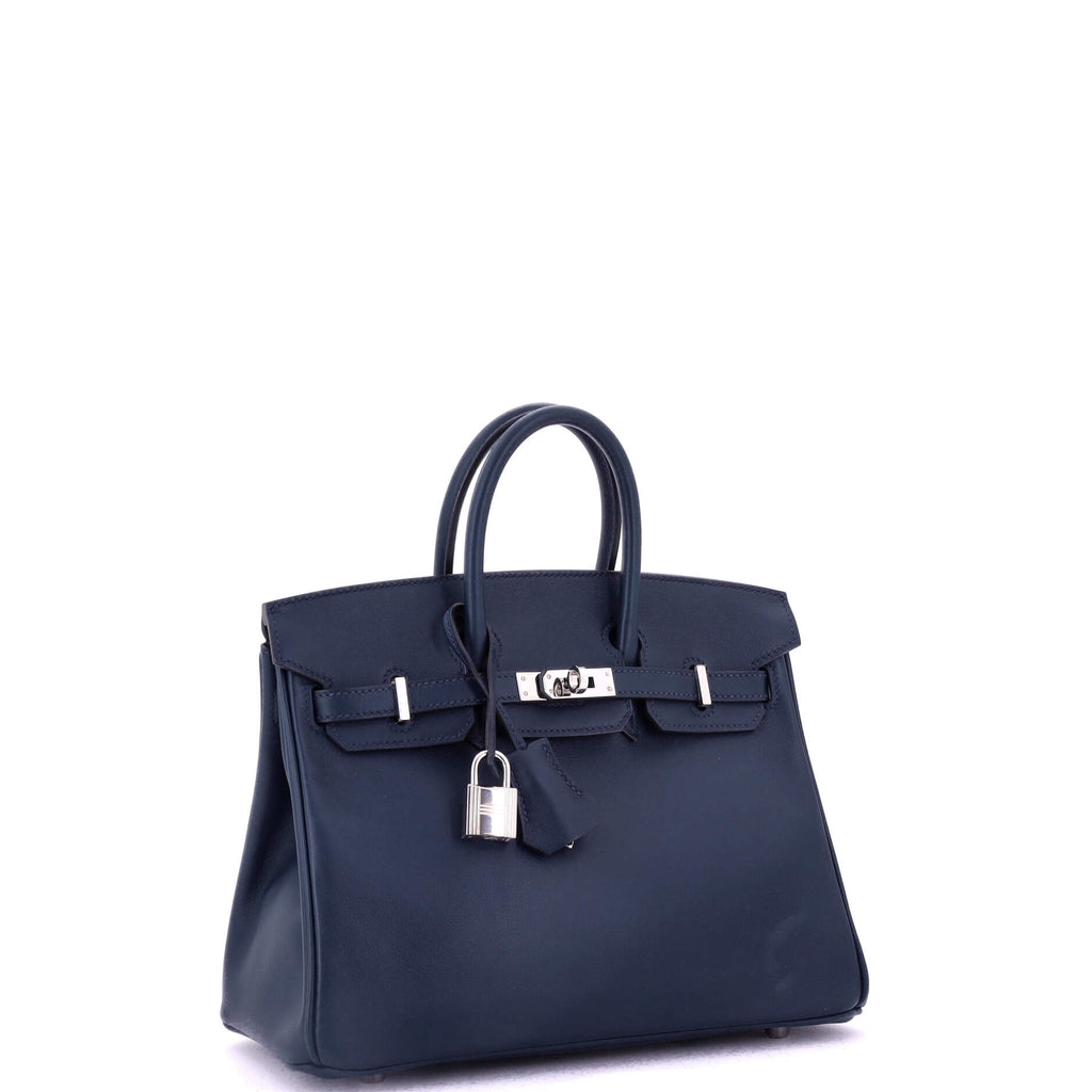 Birkin Handbag Bleu Nuit Swift with Palladium Hardware 25