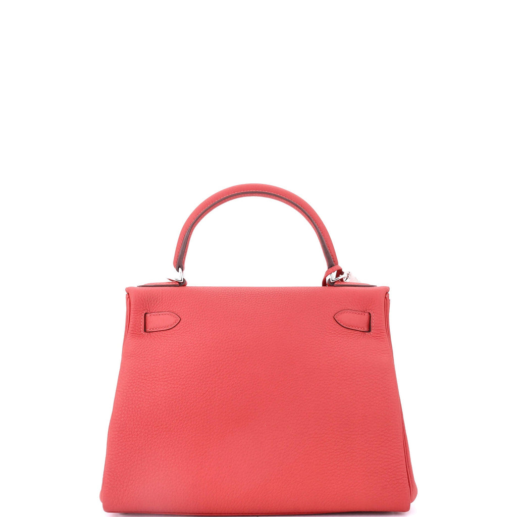 Kelly Handbag Rouge Piment Clemence with Palladium Hardware 28