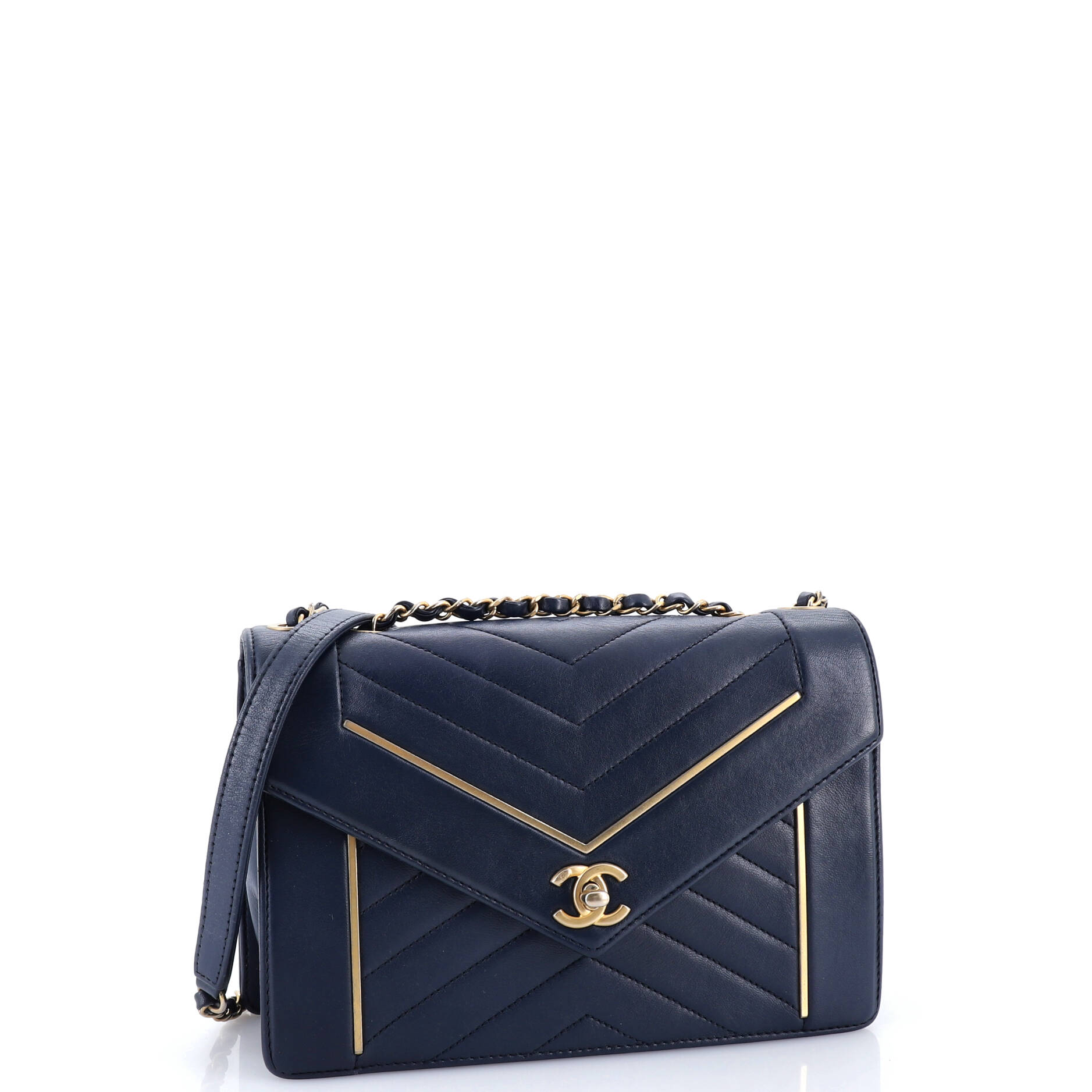 Reversed Flap Bag Chevron Lambskin Medium