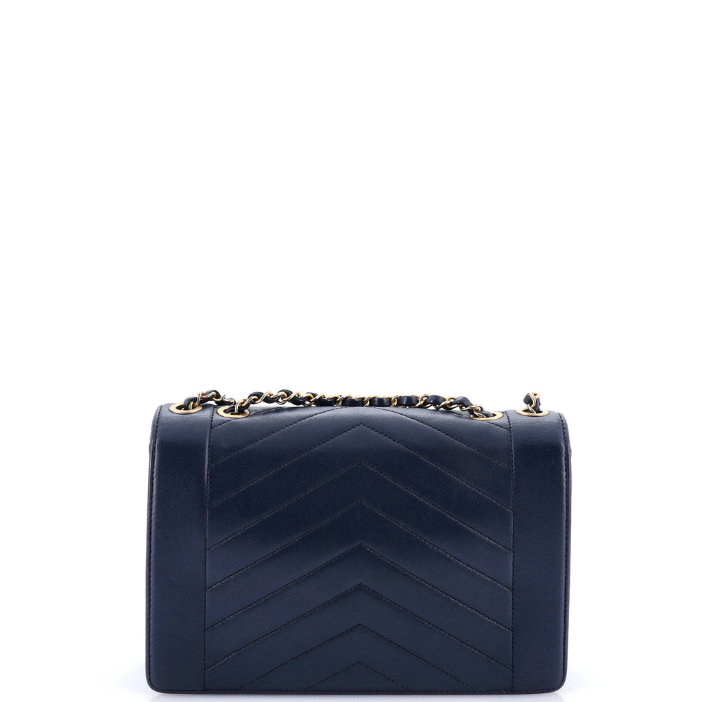 Reversed Flap Bag Chevron Lambskin Medium