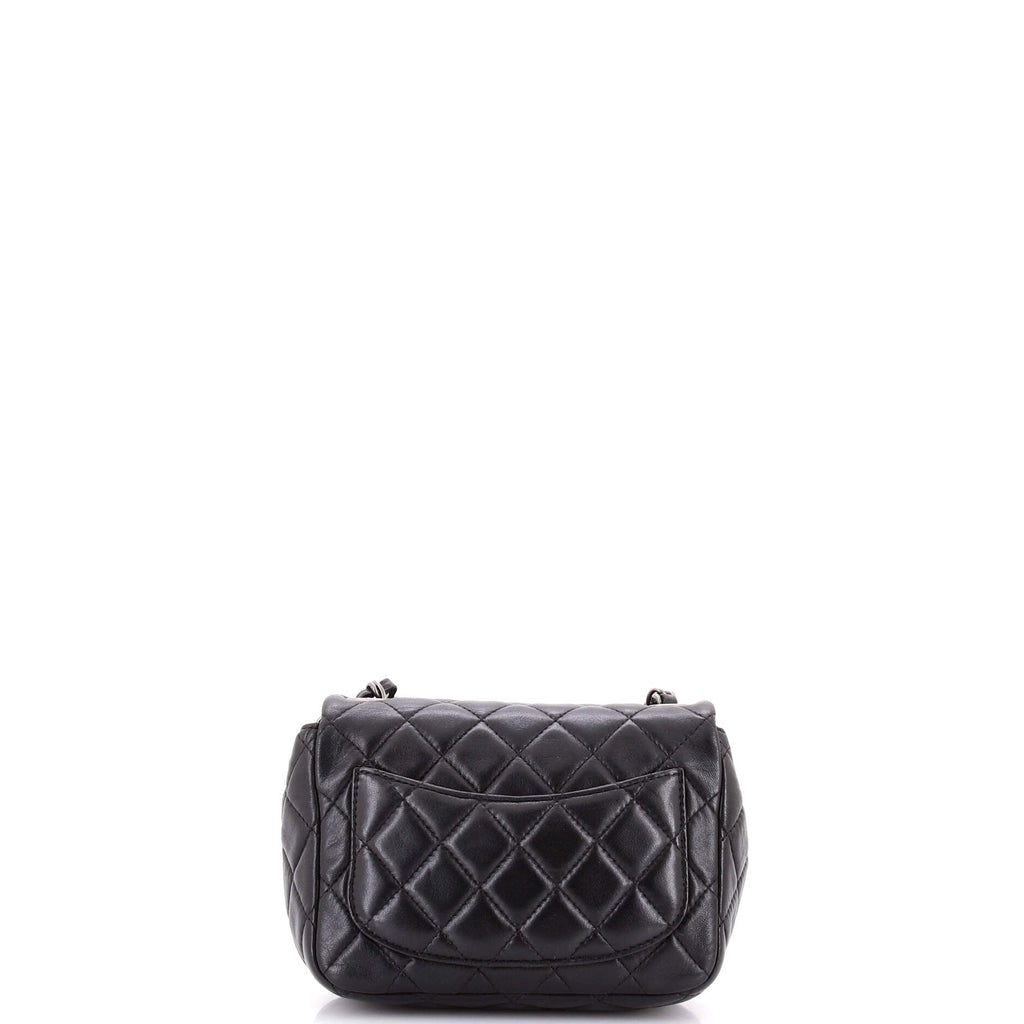 Square Classic Single Flap Bag Quilted Lambskin Mini