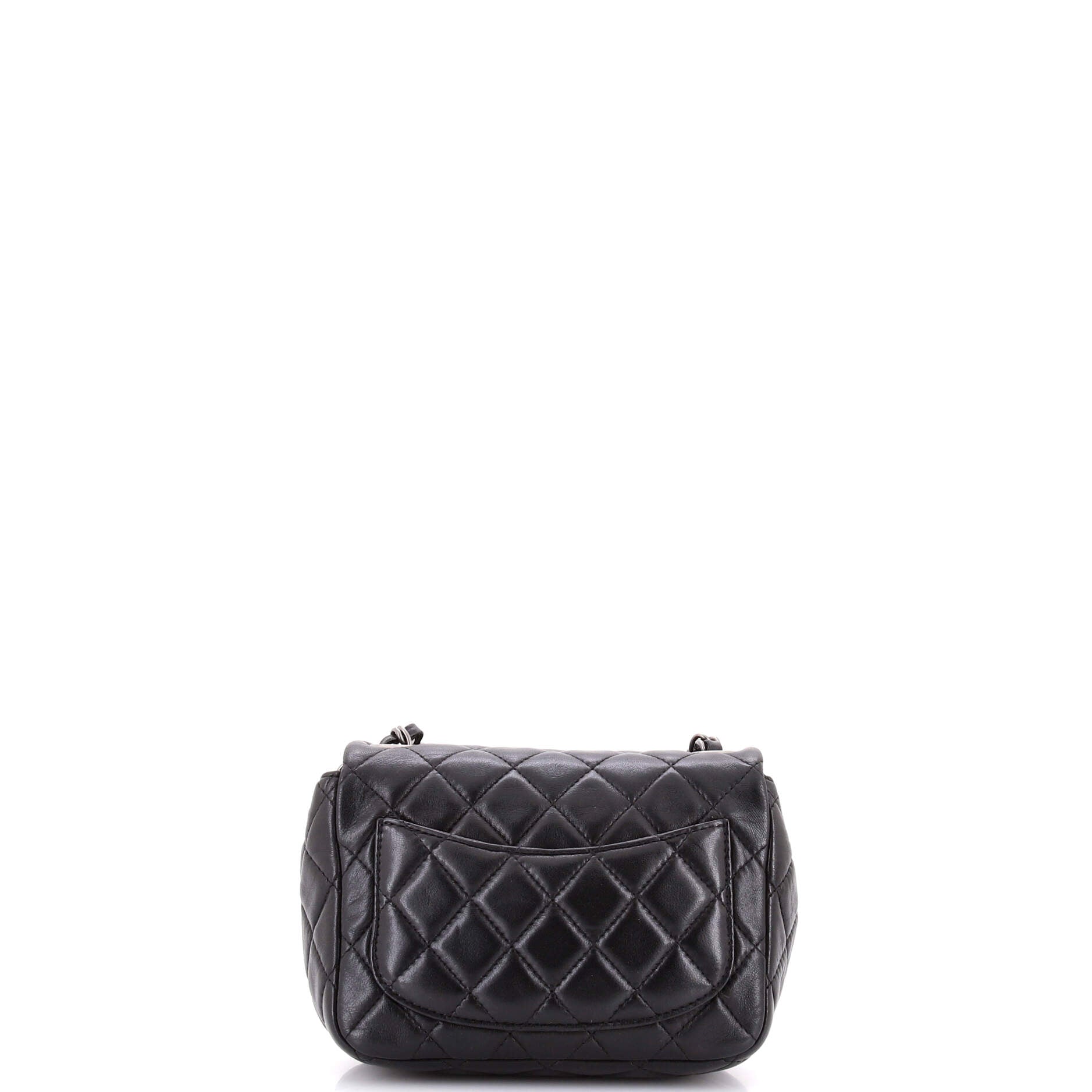 Square Classic Single Flap Bag Quilted Lambskin Mini