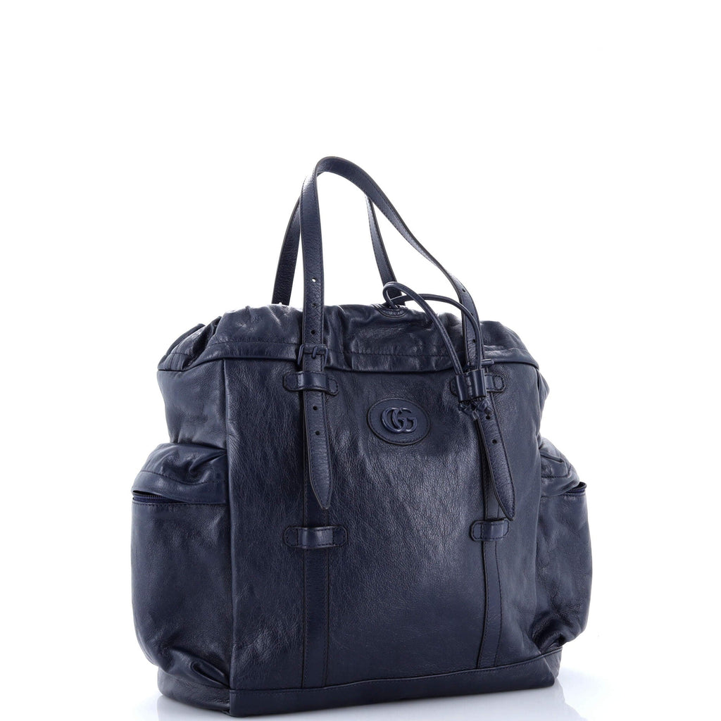 Tonal GG Drawstring Tote Leather