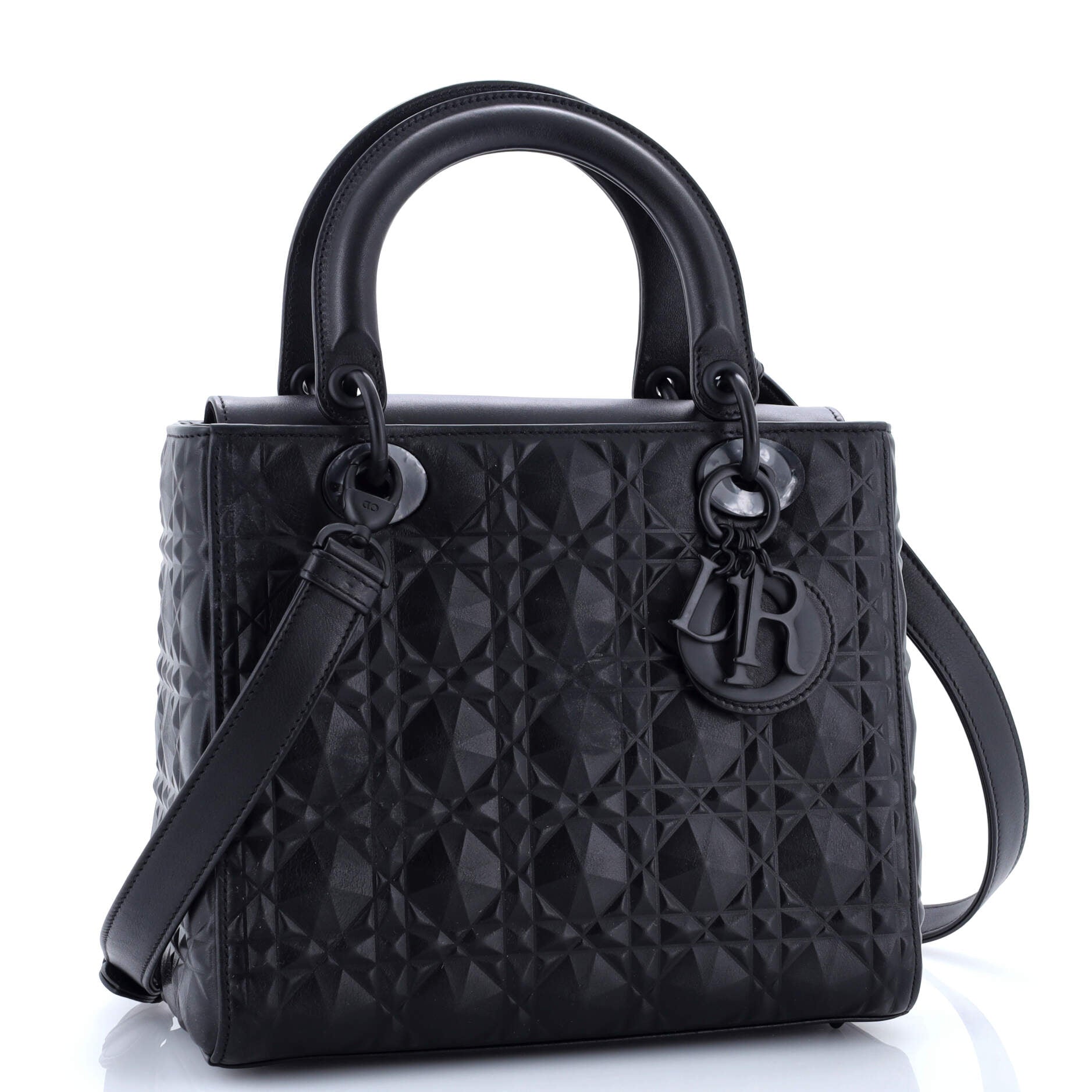 Lady Dior Bag Diamond Motif Cannage Calfskin Medium