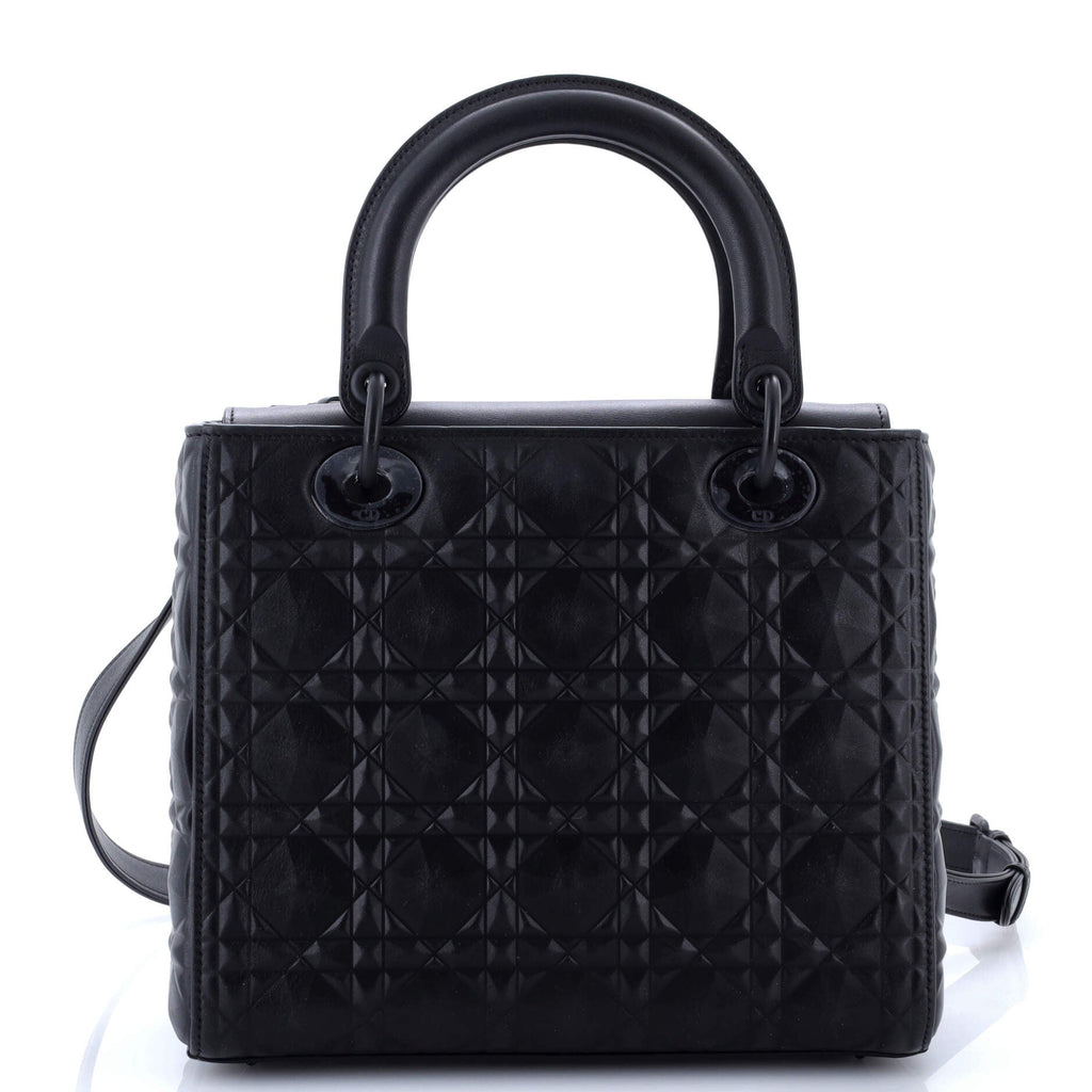 Lady Dior Bag Diamond Motif Cannage Calfskin Medium