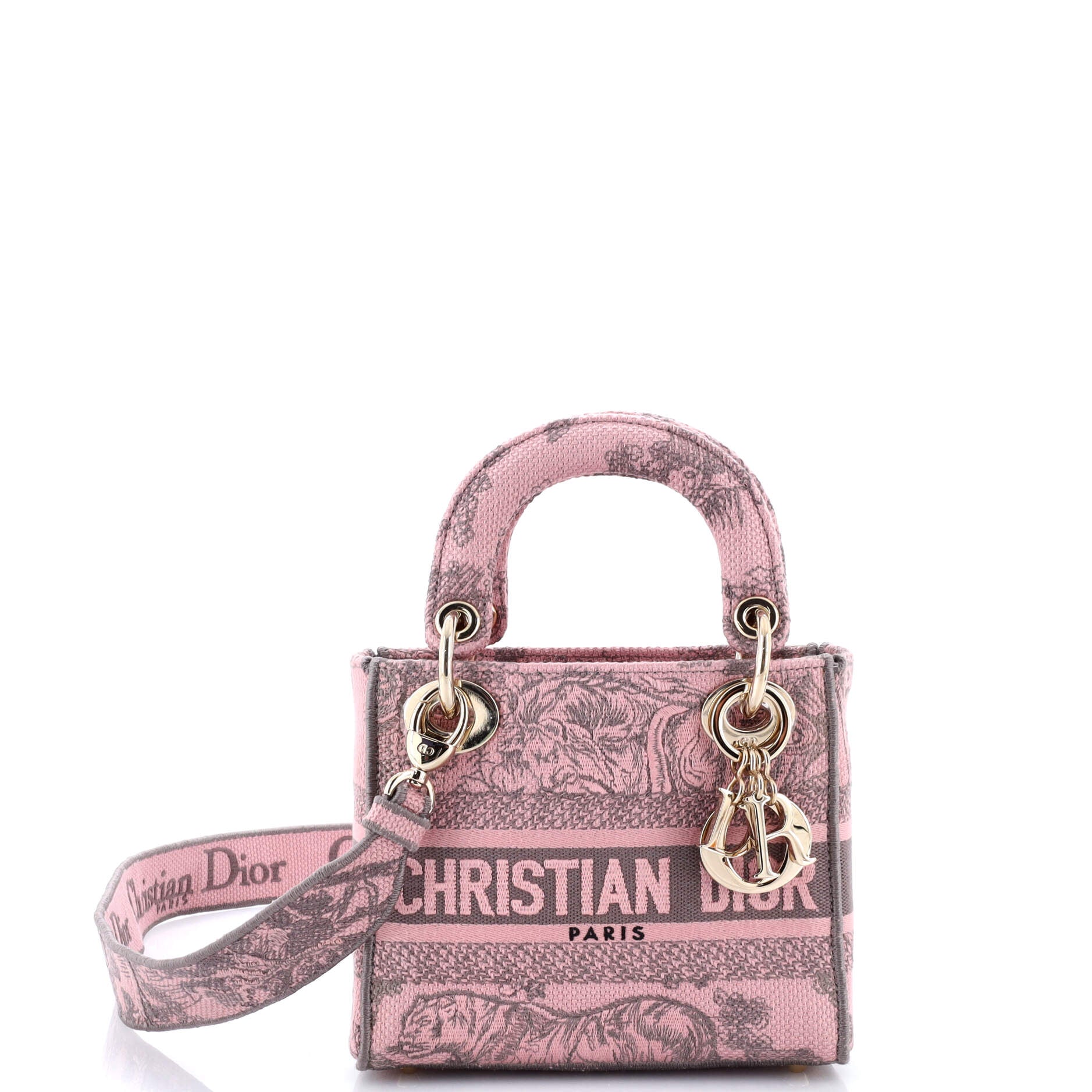 Lady D-Lite Bag Embroidered Canvas Mini