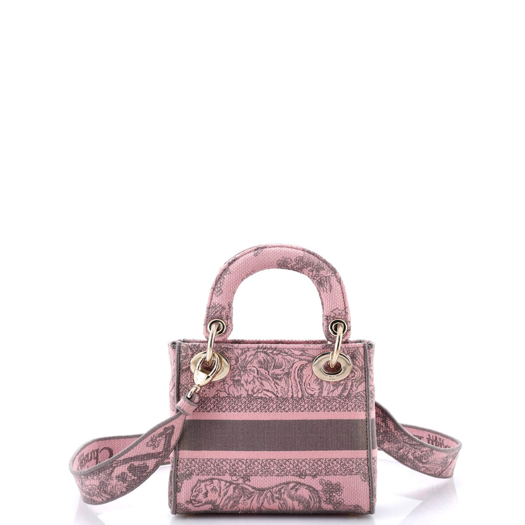 Lady D-Lite Bag Embroidered Canvas Mini