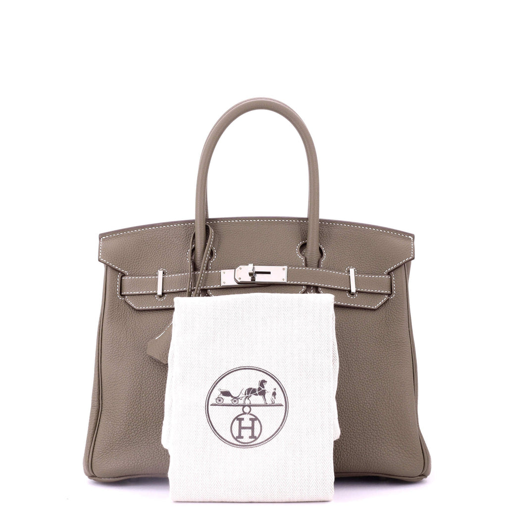 Birkin Handbag Grey Togo with Palladium Hardware 30