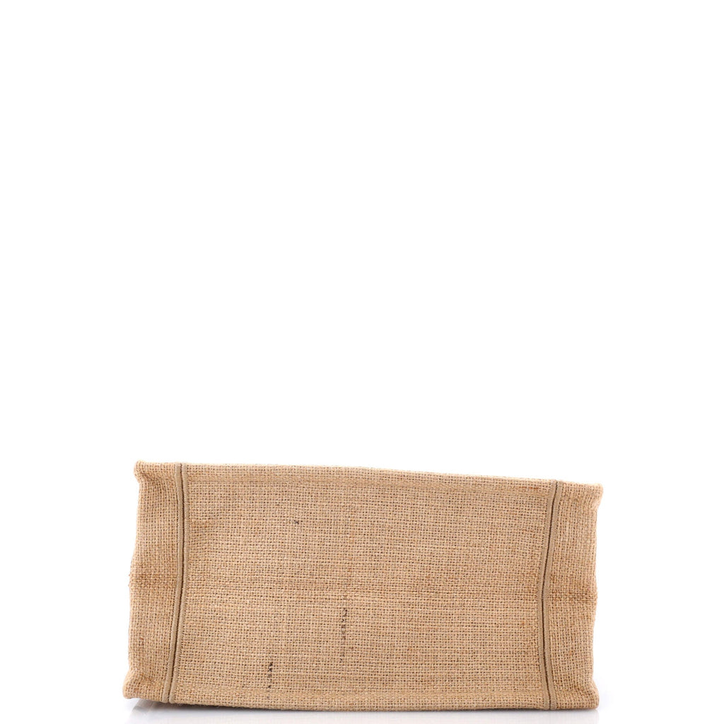 Book Tote Embroidered Raffia Small