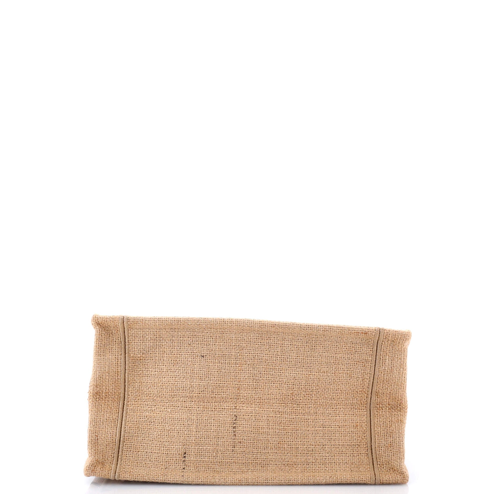 Book Tote Embroidered Raffia Small