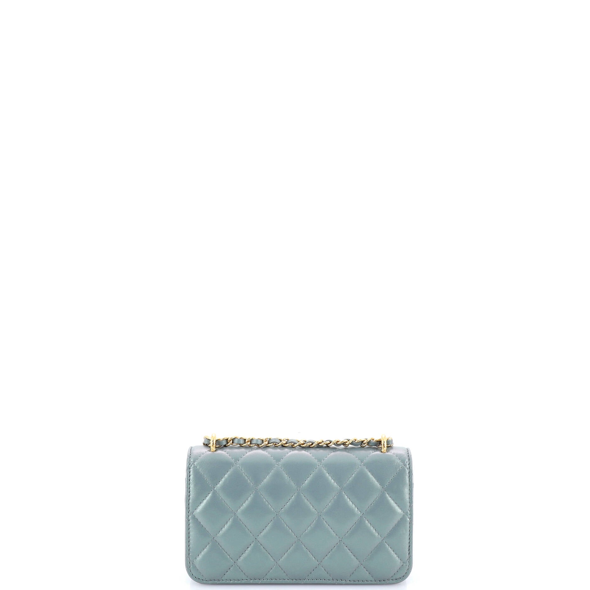 CC Flap Phone Holder with Chain Quilted Lambskin Mini