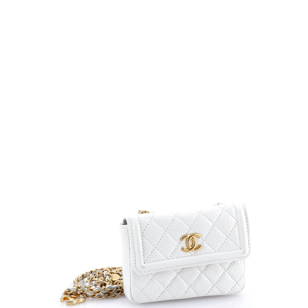 CC Chain Belt Bag Quilted Shiny Aged Calfskin