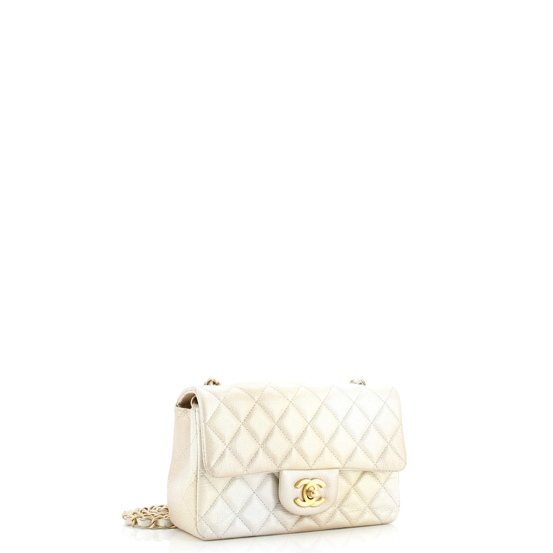Classic Single Flap Bag Quilted Ombre Metallic Goatskin Mini