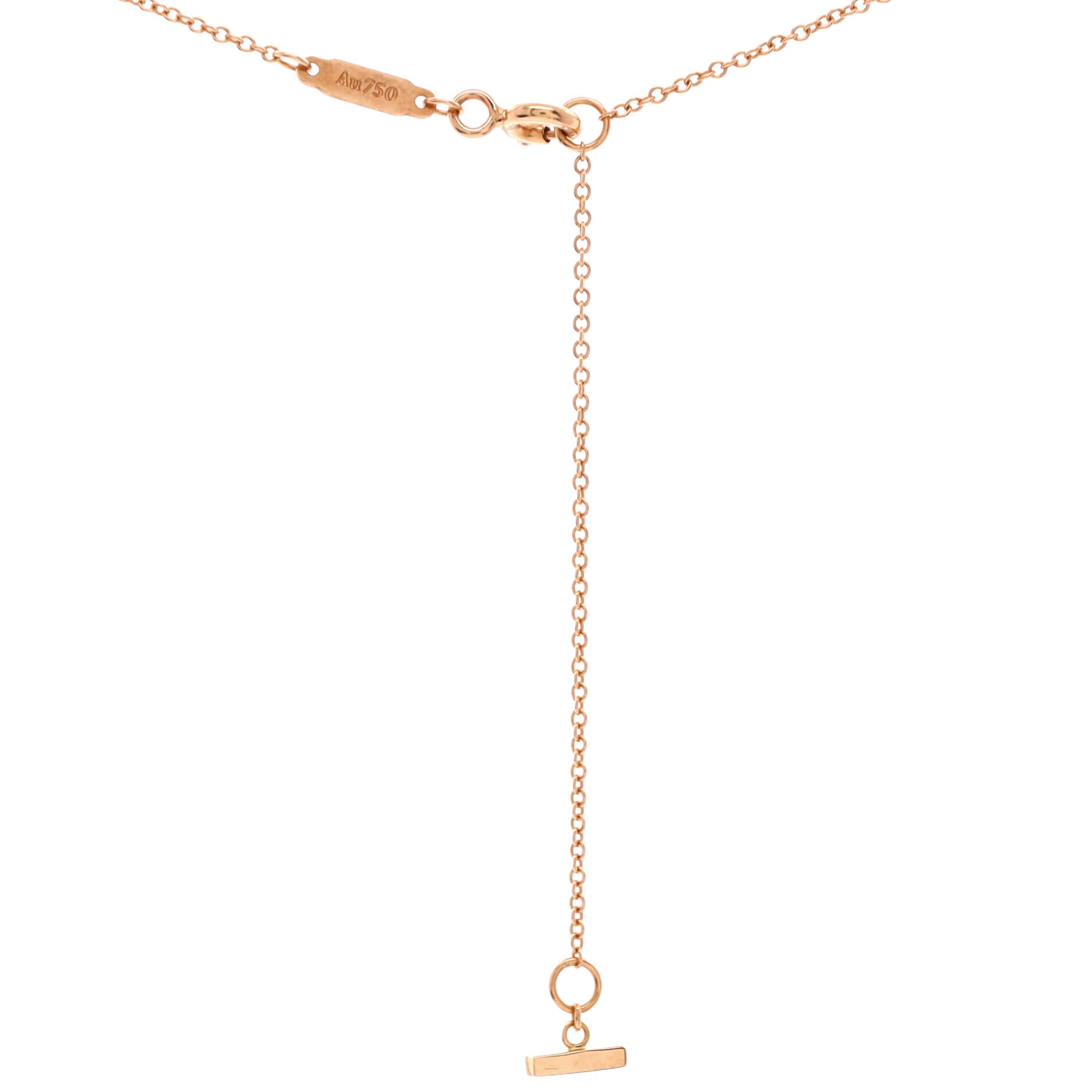 T Smile Pendant Necklace 18K Rose Gold Small