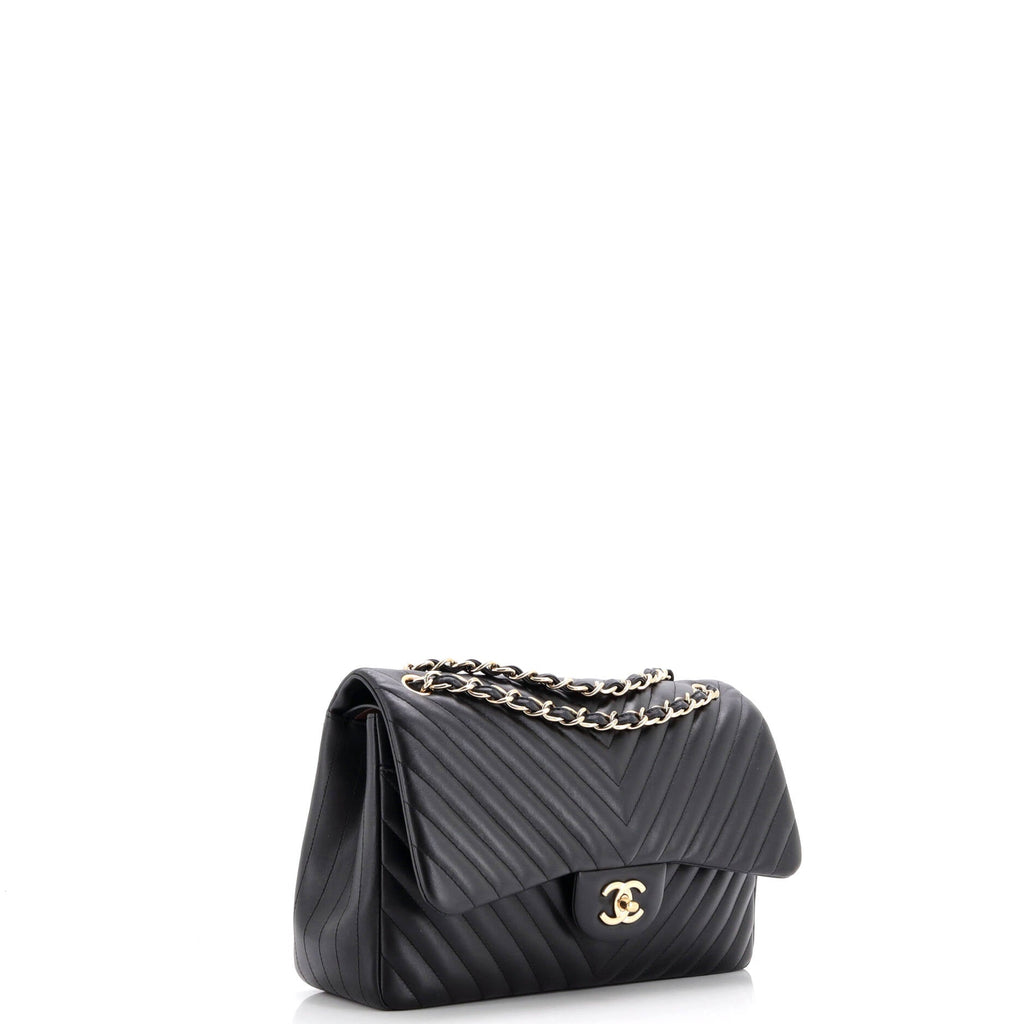 Classic Double Flap Bag Chevron Lambskin Jumbo