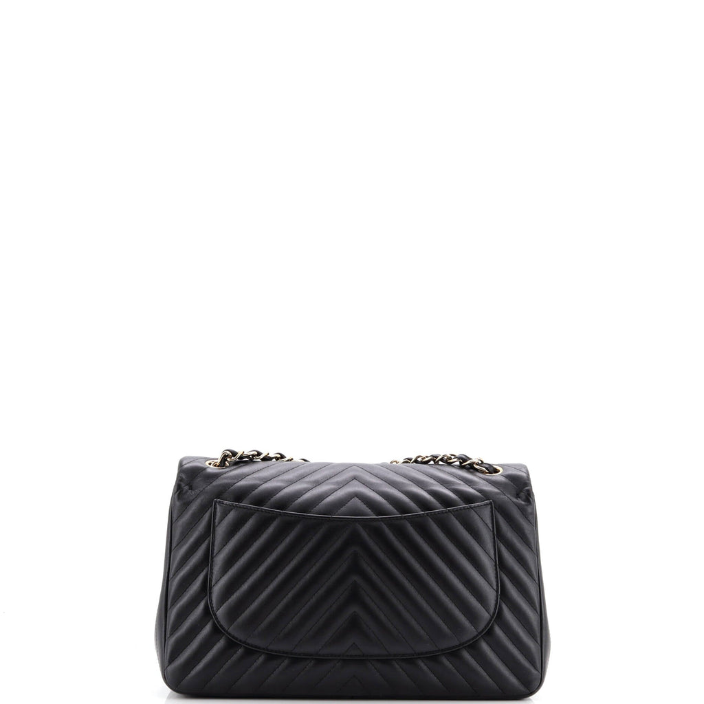 Classic Double Flap Bag Chevron Lambskin Jumbo