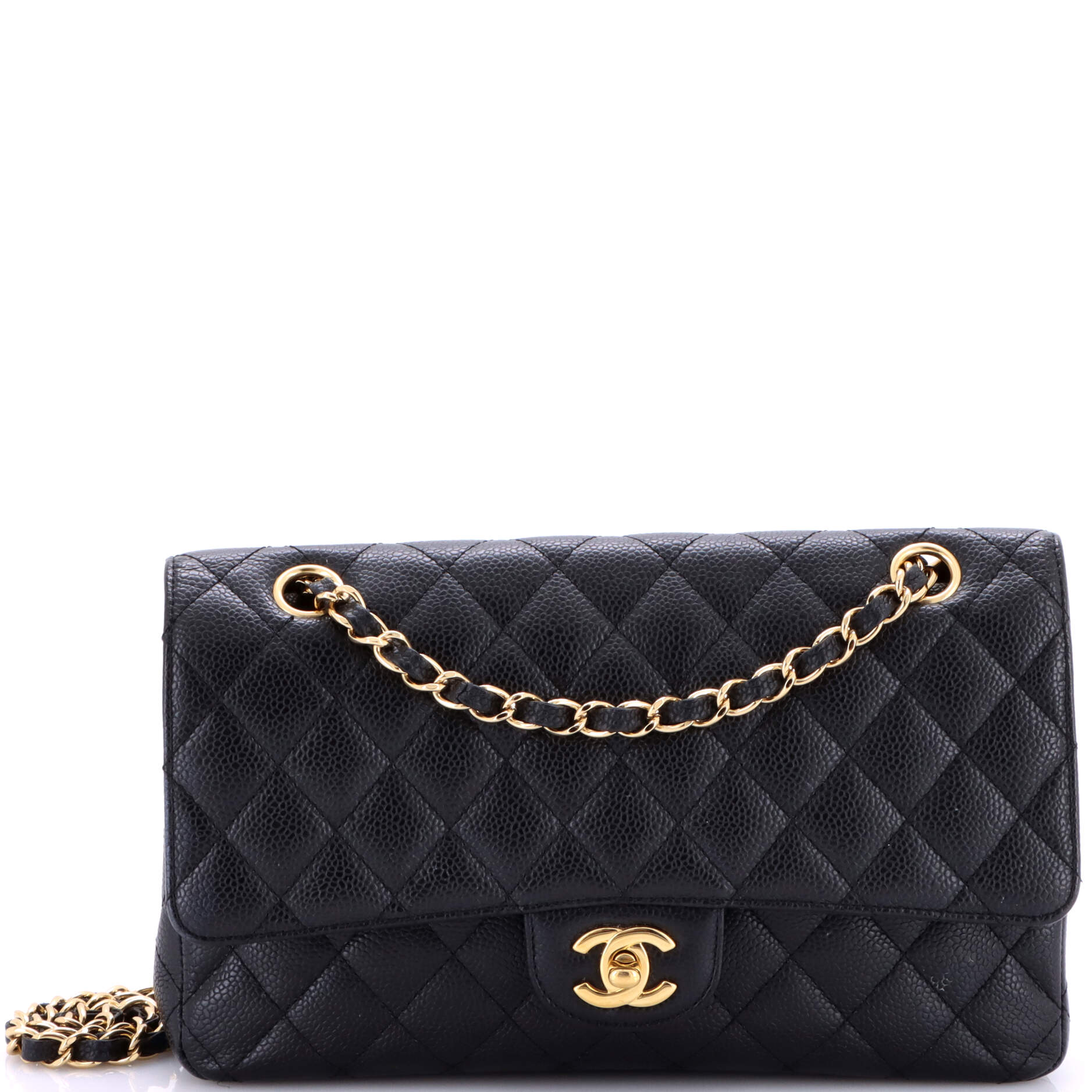 Classic Double Flap Bag Quilted Caviar Medium