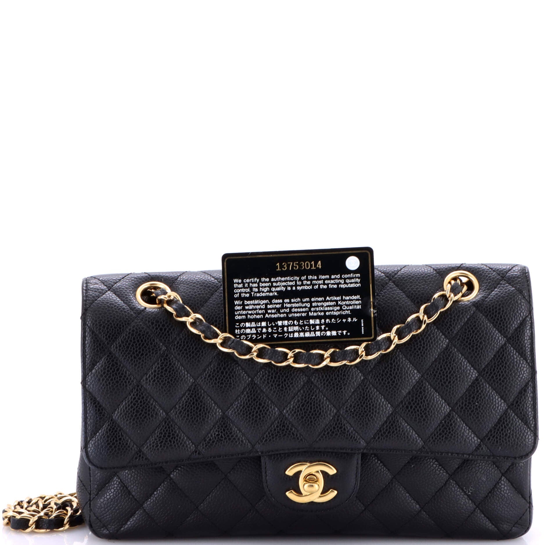 Classic Double Flap Bag Quilted Caviar Medium