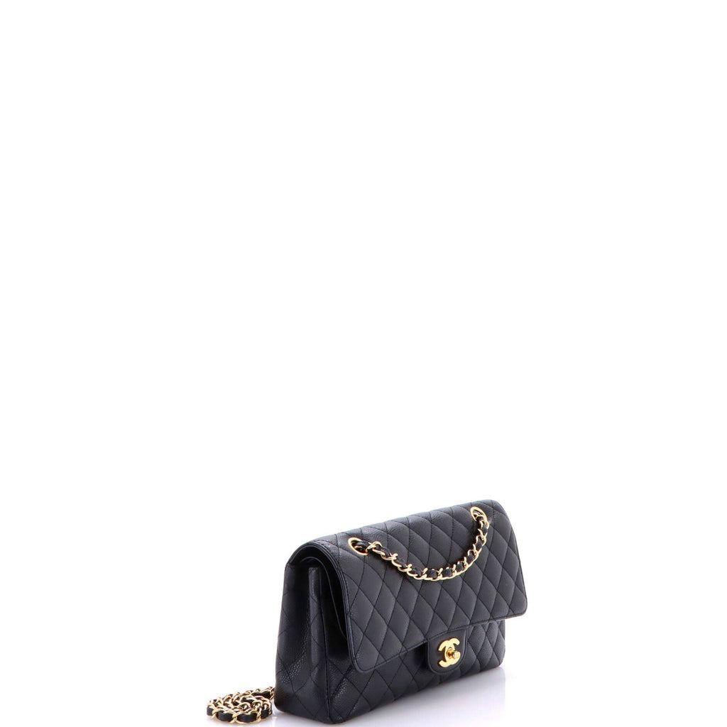 Classic Double Flap Bag Quilted Caviar Medium