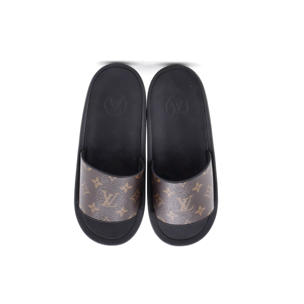 Women's Sunbath Flat Mule Sandals Monogram Canvas